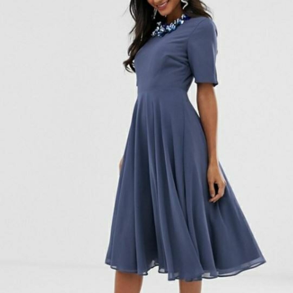 ASOS DESIGN pale violet midi dress - Picture 10 of 10